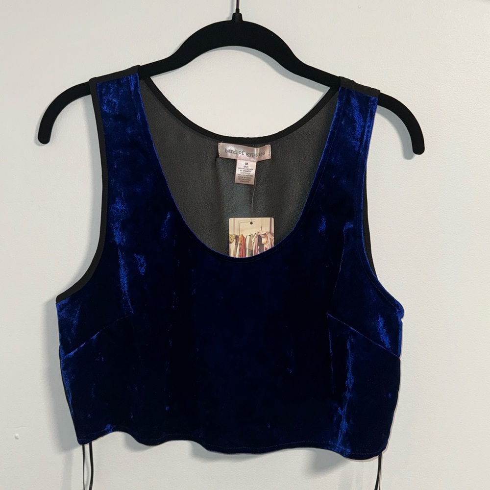 NWT Blue Velvet Crop Tank